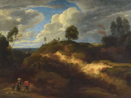 Figures in a Hilly Landscape