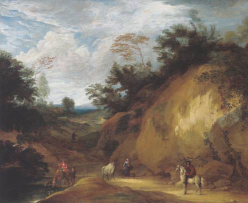 Landscape with a Rider watering a Horse at a Stream