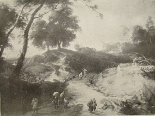 Uphill Country Road with Figures