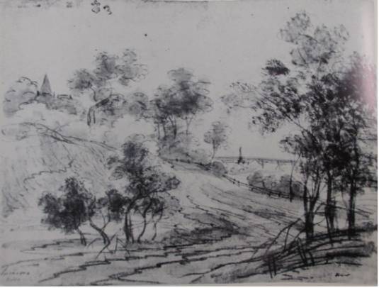 Landscape with Trees near a Village