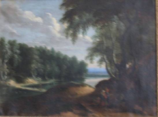 Lakeside Landscape with Figures