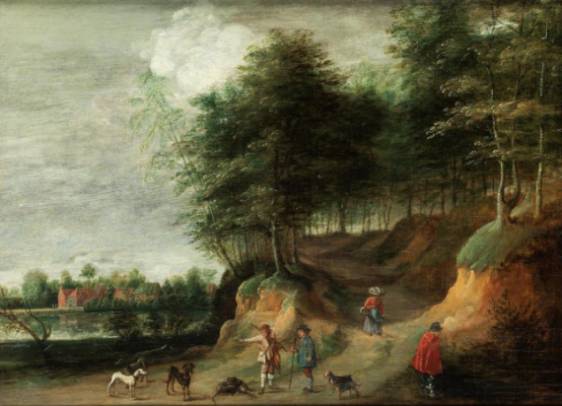 A Hilly Landscape with Figures on a Track