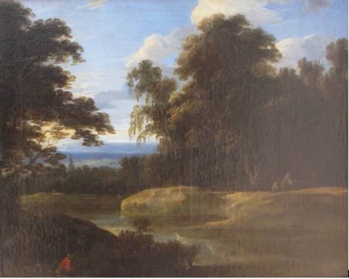 Landscape with Figures and a Church Tower in the Distance Landscape with Figures and a Church Tower in the Distance