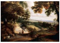 A Wooded Landscape with Huntsmen