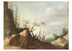 Work 1203: A Rocky Landscape with Figures Conversing on a Path 