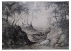 drawings CB:169 Sunken Road in Woody Landscape