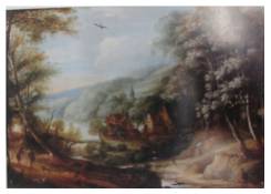 paintings CB:256 Wooded River Landscape with Village