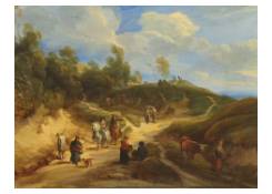 Work 270: Undulating Landscape Scene with Travellers 