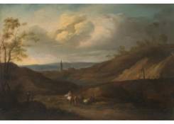 paintings CB:473 Landscape: a Horseman watching Sheperds and their Flock