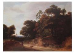 paintings CB:48 Travelers on a Sandy Path along a Wood