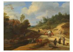 Work 507: Undulating Landscape Scene with Travellers 