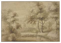 Work 559:  Wooded Landscape with Pool