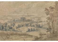 Work 578: Landscape with Distant View of a Town and Church